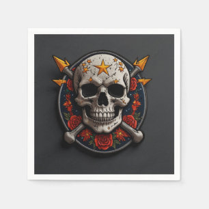 Rock & Roll Skull Patch Napkins