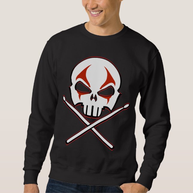 Rock & Roll Sweatshirt Heavy Metal Drummer Shirt (Front)