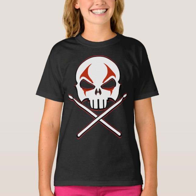 Rock & Roll T-shirt Heavy Metal Girl's Organic Top (Front)