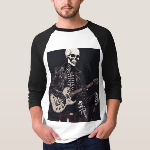 Rock  Roll Threads Where Skulls Jam and Music No T_Shirt