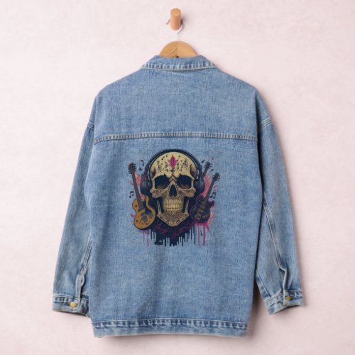 Rock  Roll Threads Where Skulls Meet Style Denim Jacket