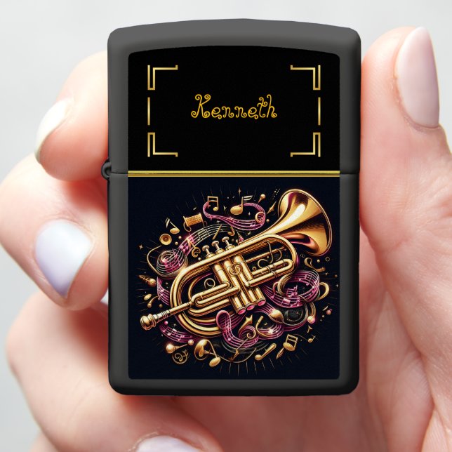 Rock & Roll Trumpet Zippo Lighter (In Hand)