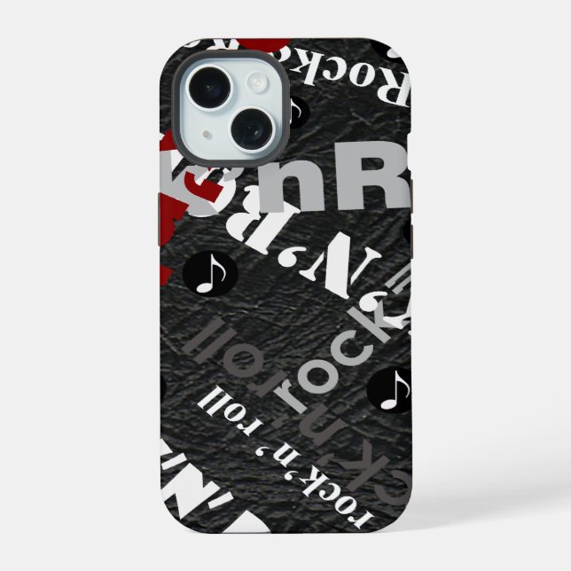 Rock & Roll typography - black Iphone Case (Back)