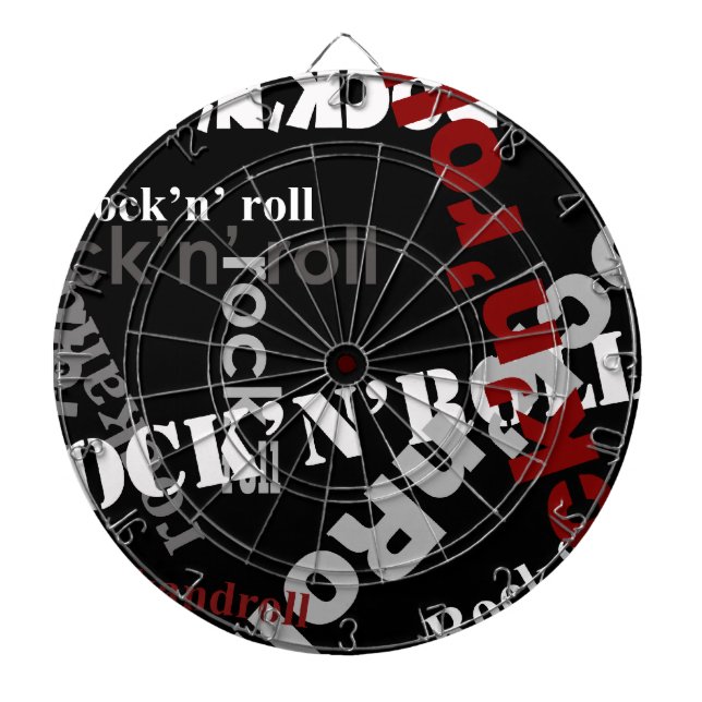 rock & roll typography design dart board (Front)