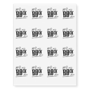 Rock & Roll We Will Rock guitar music for you Temporary Tattoos