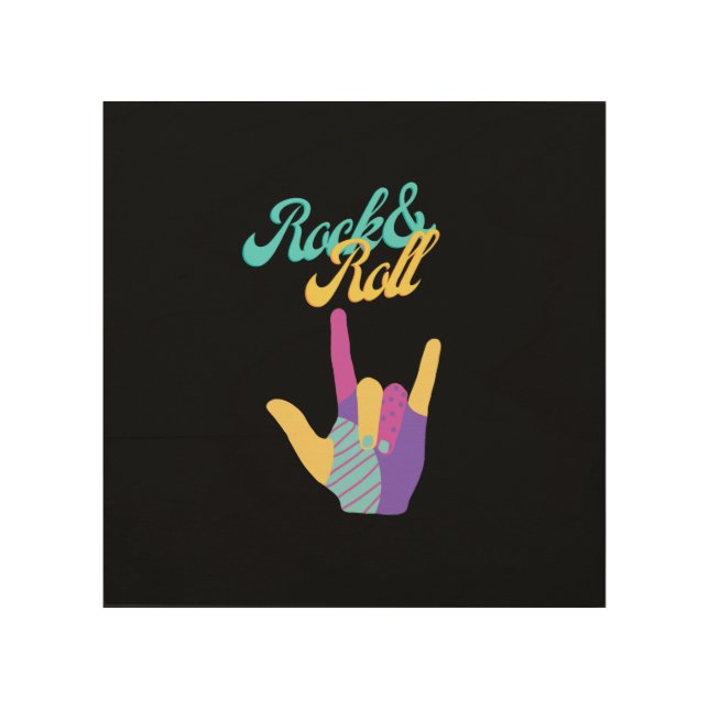Rock & Roll wood wall art (Front)