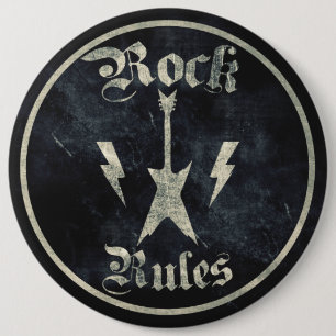 Rock Rules !! Pinback Button