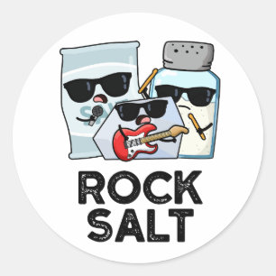 Rock Salt Funny Condiment Music Pun  Classic Round Sticker