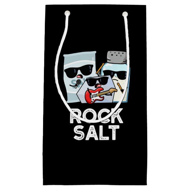Rock Salt Funny Condiment Music Pun Dark BG Small Gift Bag (Front)