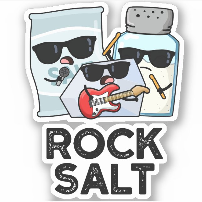 Rock Salt Funny Condiment Music Pun  Sticker (Front)