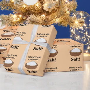 Rock Salt Taking It With A Pinch Of Salt Funny Wrapping Paper
