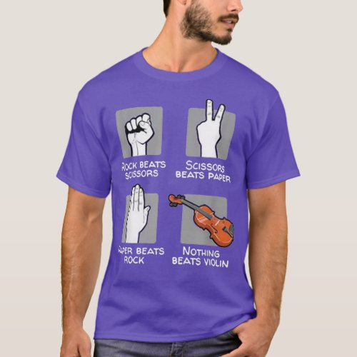 Rock Scissors Paper Nothing Beats Violin T_Shirt
