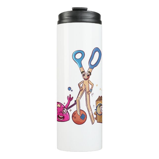 Rock, Scissors, Paperbag thermal tumbler (Front)