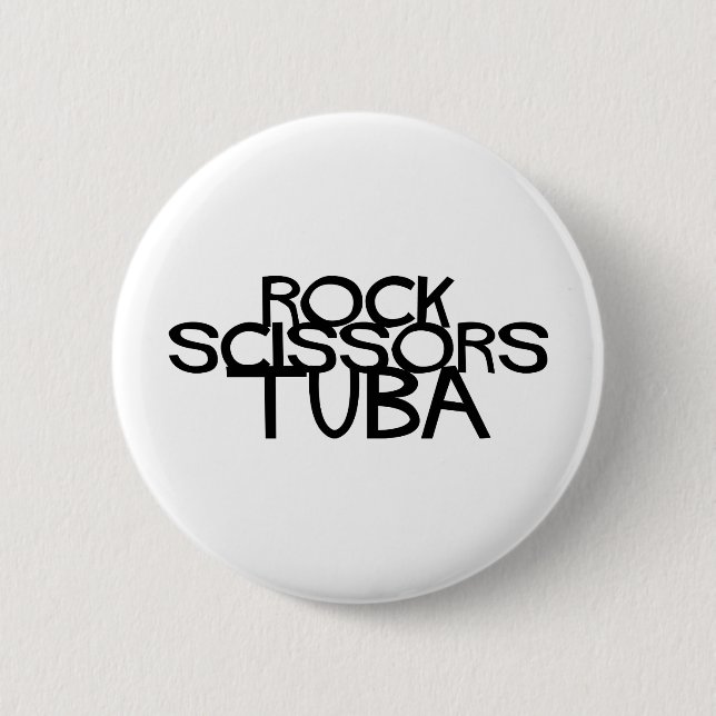 Rock Scissors Tuba Button (Front)
