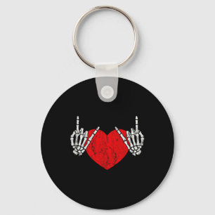Rock Skeleton Hand Heart Rock And Roll Keychain