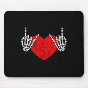 Rock Skeleton Hand Heart Rock And Roll  Mouse Pad