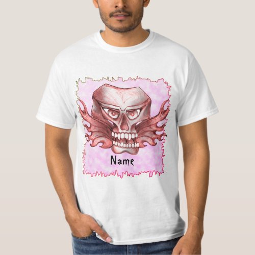 Rock Skull Biker custom name T_Shirt