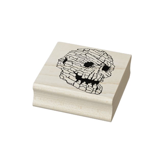 Rock skull illustration art stamp (Stamp)