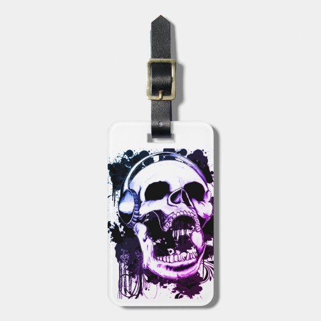 Rock Skull Luggage Tag (Front Vertical)