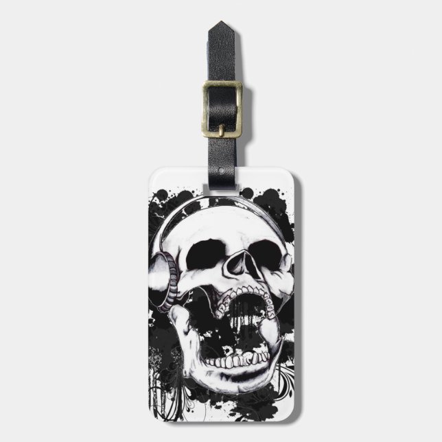 Rock Skull Luggage Tag (Front Vertical)