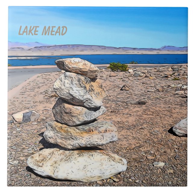 Rock Stacking Ceramic Tile (Front)