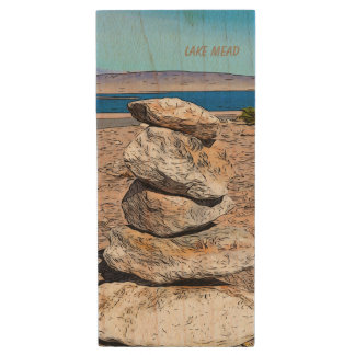 Rock Stacking  Wood Flash Drive