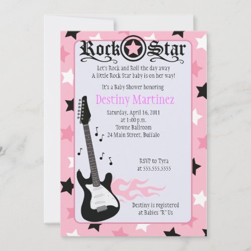 ROCK STAR 5x7 Rocker Baby Shower Invitation