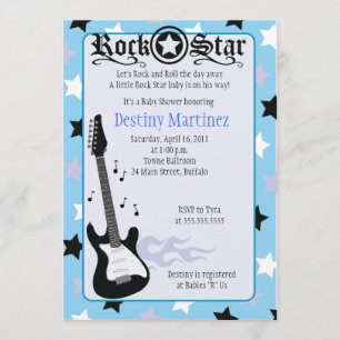 ROCK STAR 5x7 Rocker Baby Shower Invitation