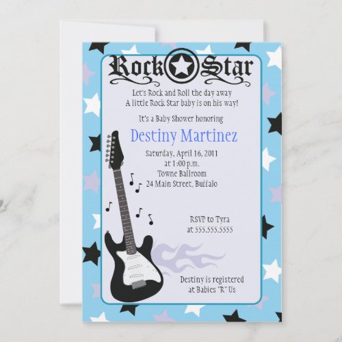 ROCK STAR 5x7 Rocker Baby Shower Invitation