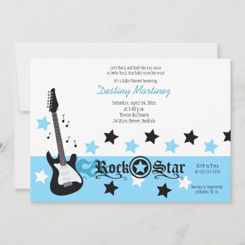 ROCK STAR 5x7 Rocker Baby Shower Invitation