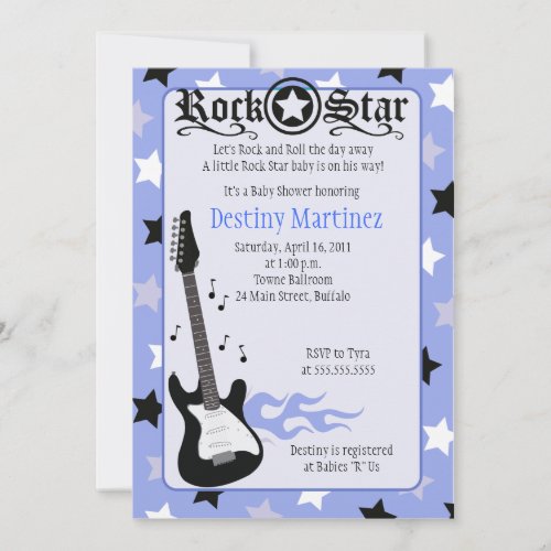 ROCK STAR 5x7 Rocker Baby Shower Invitation