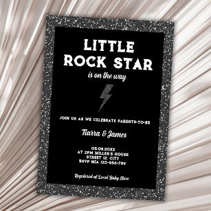 Rock Star Baby Shower Black Rock And Roll Invitation