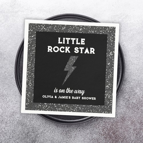 Rock Star Baby Shower Black Rock And Roll Napkins