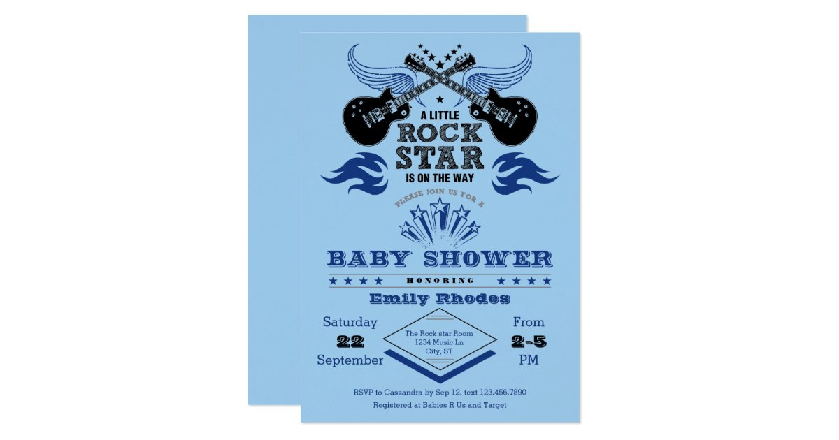 Rock Star Baby Shower Invitations 2