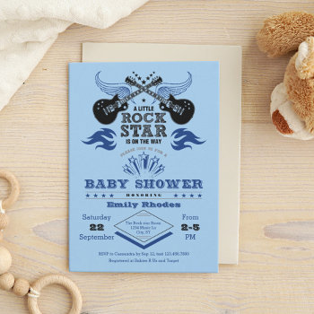 Rock Star Baby Shower Invitation by marlenedesigner at Zazzle