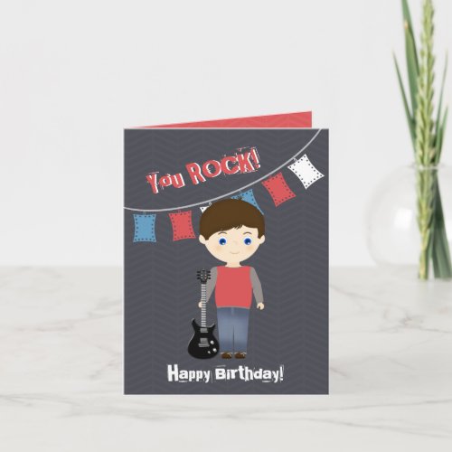 Rock Star Birthday Boy Card