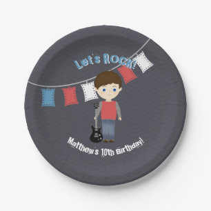 Rock Star Birthday Boy Paper Plates