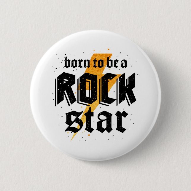 rock star birthday gift button (Front)
