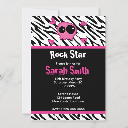 Rock Star Birthday Personalized Announcement