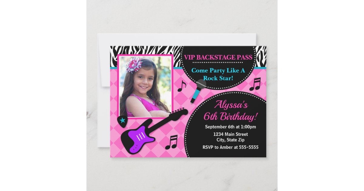 Rockstar Party Backstage Pass Printable Insert Rockstar 