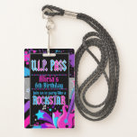 Rock Star Birthday Party Vip Pass Invitation Badge at Zazzle