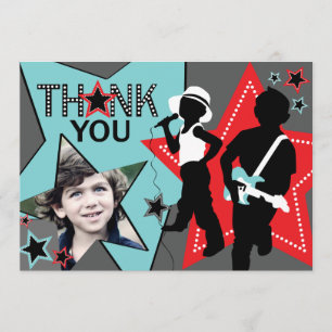 Rock Star Boy Band Thank You Aqua Red Card