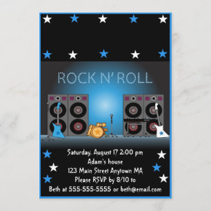 Rock Star Boy Birthday Invitation