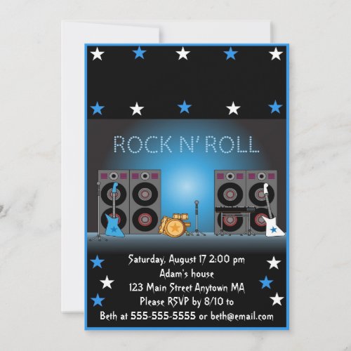 Rock Star Boy Birthday Invitation