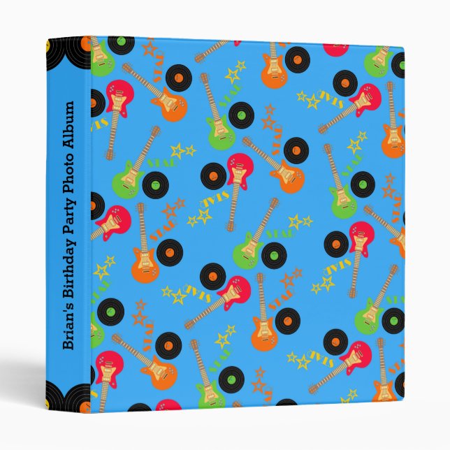 Rock Star Boy birthday party Binder (Front/Spine)
