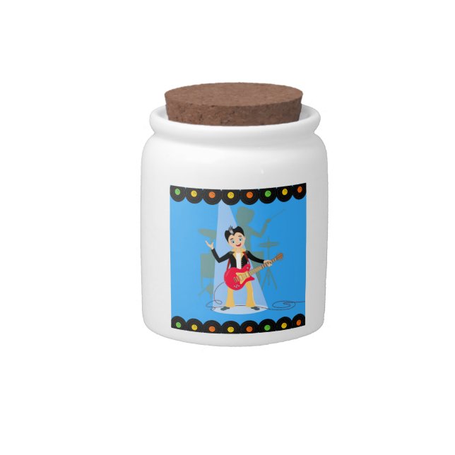 Rock Star Boy birthday party Candy Jar (Front)