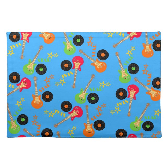 Rock Star Boy birthday party Cloth Placemat (Front)