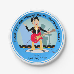 Rock Star Boy birthday party Paper Plates