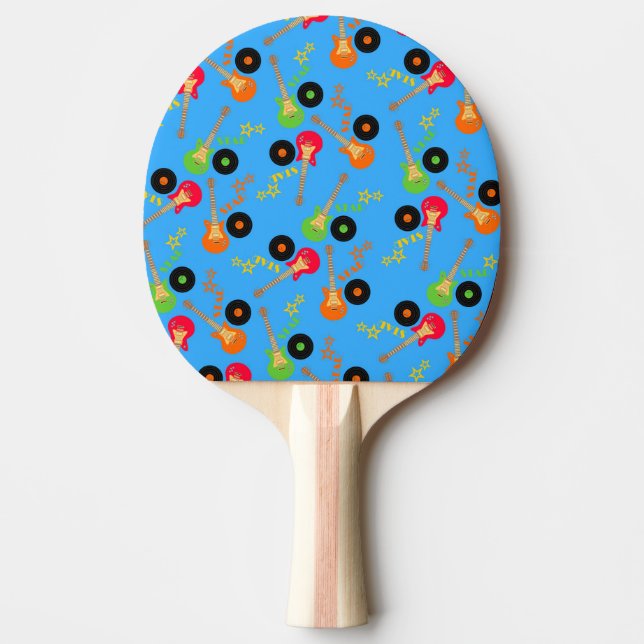 Rock star boy birthday party Ping-Pong paddle (Front)