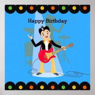 Rock Star Boy birthday party Poster